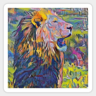 lion painting (leo art, lion king) Sticker